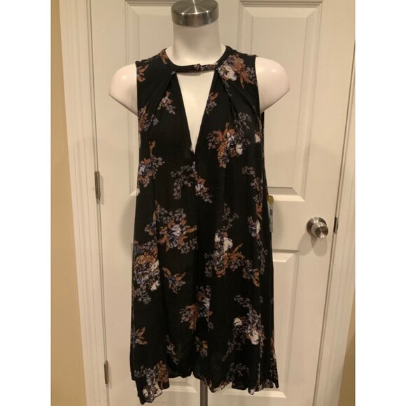 Free People Black Floral Snap Out Of It Tree Swing Dress Size Small - Picture 1 of 7